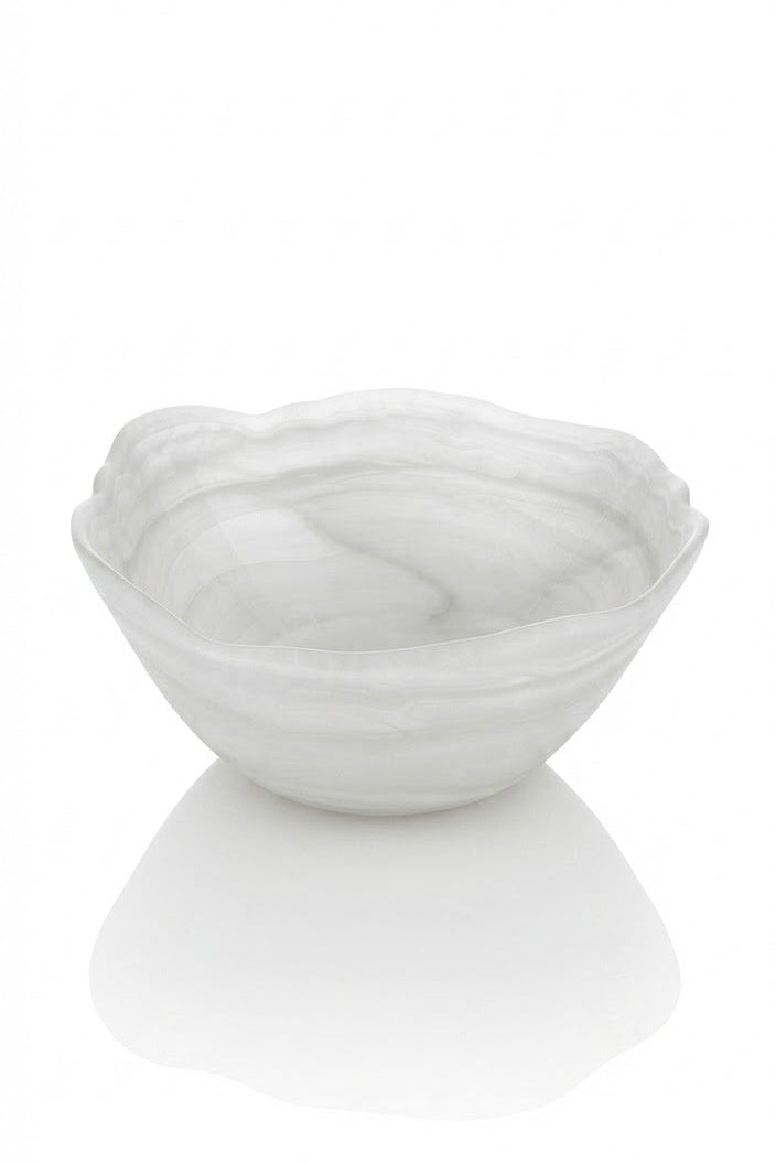 קערה זכוכית צדפה גוון ivory קוטר 16.5 ס״מ