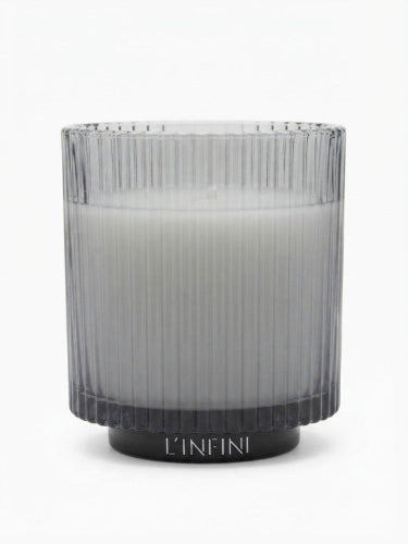 POIRE BLANCHE 0.5L - נר צילנדר פסים אפור