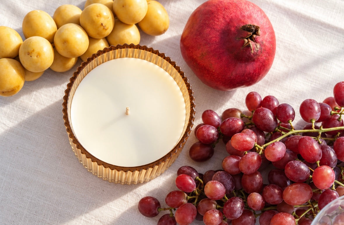 Poire blanche 0.5L - נר צילנדר פסים זהב